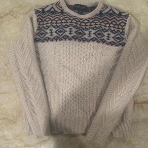Brooks Brothers Italian Yarn Cable Knit Fisherman Sweater Nordic